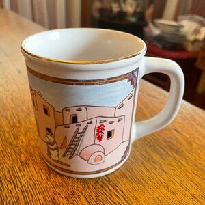 Southwestern United States Native American Pueblo Building Coffee Cup Japan Made